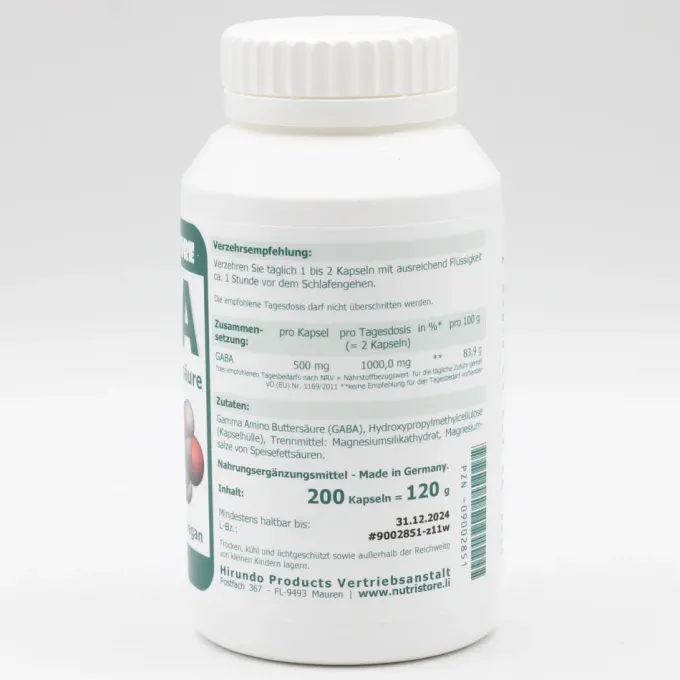 GABA 500 mg vegetarische Kapseln 200 Stück