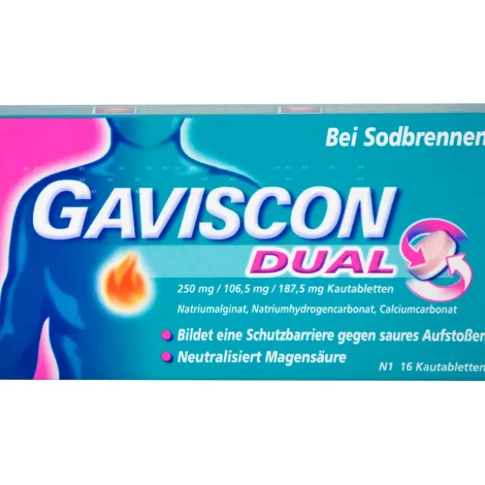 GAVISCON Dual 250mg/106,5mg/187,5mg Kautabletten 16 St