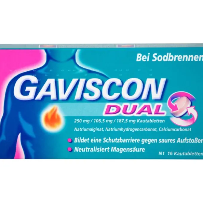 GAVISCON Dual 250mg/106,5mg/187,5mg Kautabletten 16 St