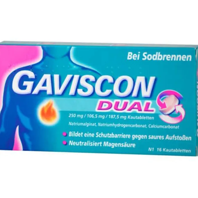 GAVISCON Dual 250mg/106,5mg/187,5mg Kautabletten 16 St