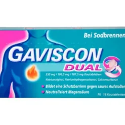 GAVISCON Dual 250mg/106,5mg/187,5mg Kautabletten 16 St