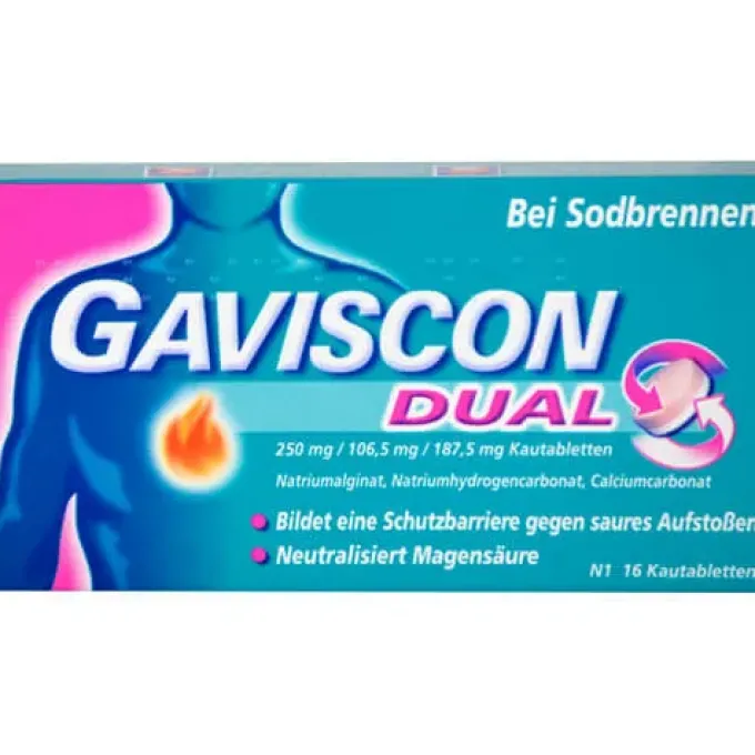 GAVISCON Dual 250mg/106,5mg/187,5mg Kautabletten 16 St