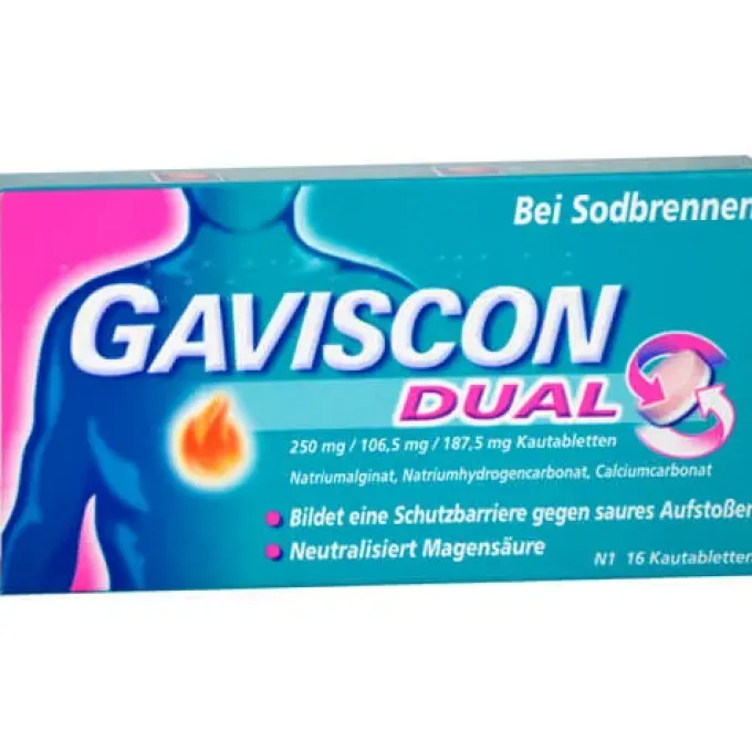 GAVISCON Dual 250mg/106,5mg/187,5mg Kautabletten 16 St