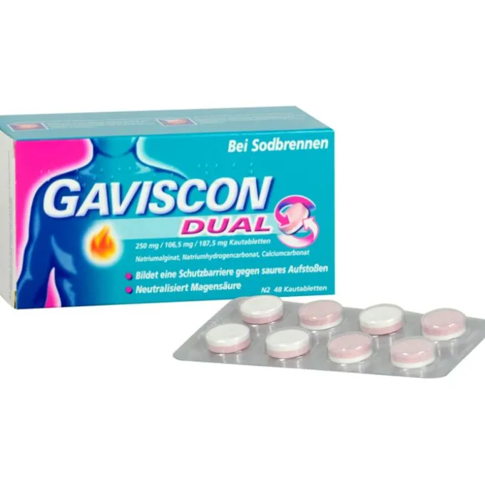 GAVISCON Dual 250mg/106,5mg/187,5mg Kautabletten 48 St