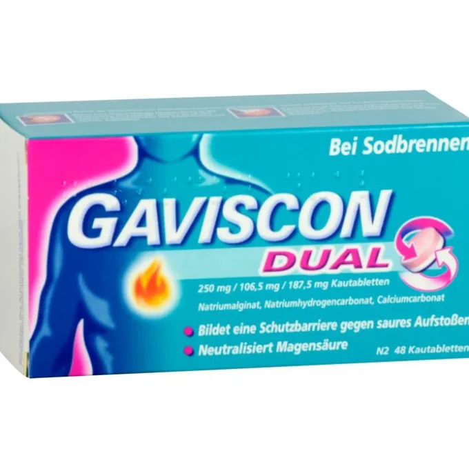 GAVISCON Dual 250mg/106,5mg/187,5mg Kautabletten 48 St