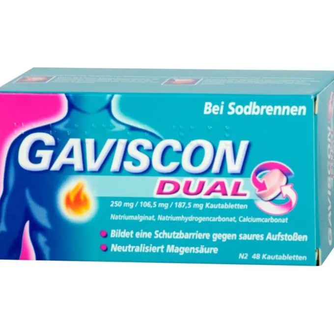 GAVISCON Dual 250mg/106,5mg/187,5mg Kautabletten 48 St