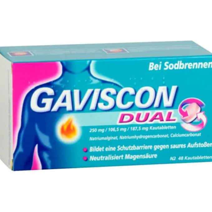 GAVISCON Dual 250mg/106,5mg/187,5mg Kautabletten 48 St