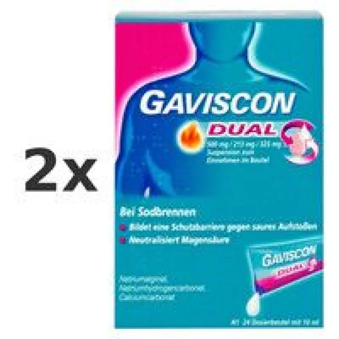 GAVISCON Dual 500mg/213mg/325mg Suspens.im Beutel 2x240ml