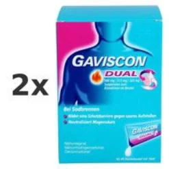 GAVISCON Dual 500mg/213mg/325mg Susp.z.Einn.Btl. Set 2x480ml