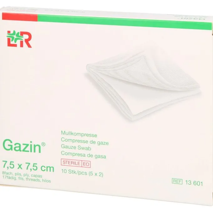 GAZIN Mullkomp.7,5x7,5 cm steril 8fach 5X2 St