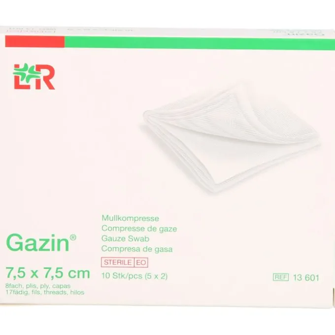 GAZIN Mullkomp.7,5x7,5 cm steril 8fach 5X2 St