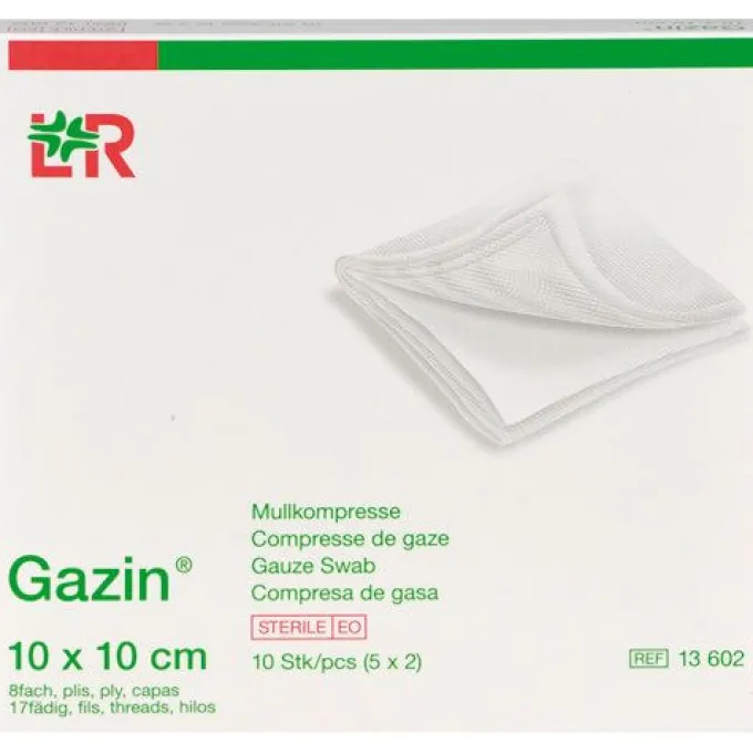 GAZIN Mullkomp.10x10 cm steril 8fach 5X2 St