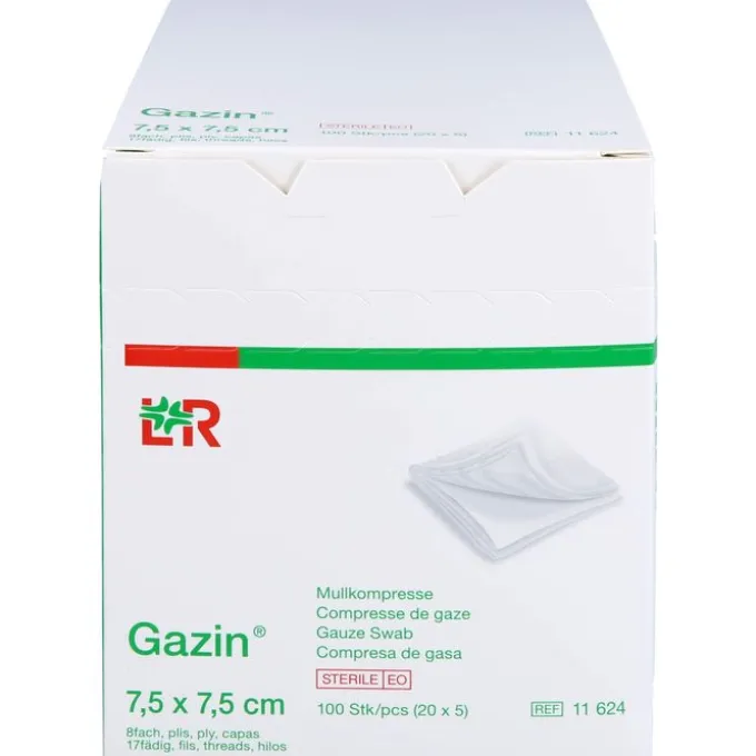 GAZIN Mullkomp.7,5x7,5 cm steril 8fach 20X5 St