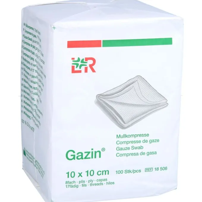 GAZIN Mullkomp.10x10 cm unsteril 8fach Op 100 St