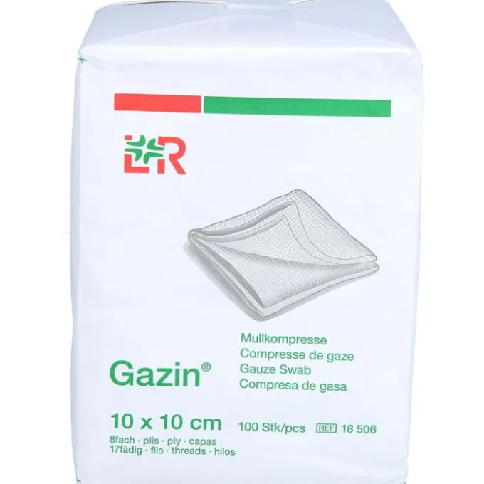 GAZIN Mullkomp.10x10 cm unsteril 8fach Op 100 St