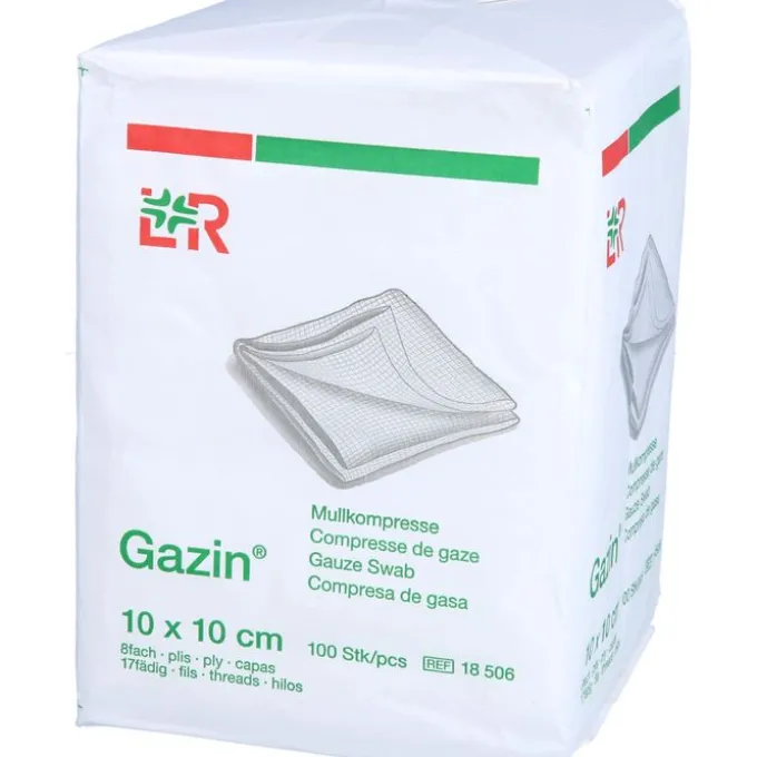 GAZIN Mullkomp.10x10 cm unsteril 8fach Op 100 St