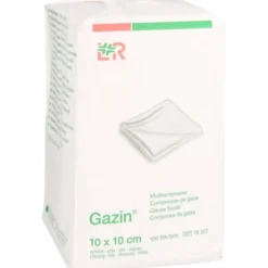 GAZIN Mullkomp.10x10 cm unsteril 12fach Op 100 St