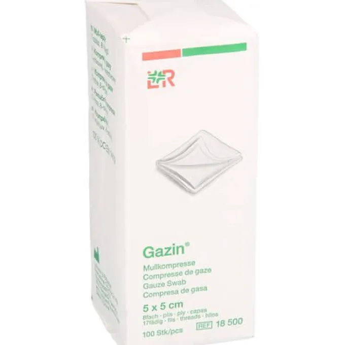 GAZIN Mullkomp.5x5 cm unsteril 8fach Op 100 St
