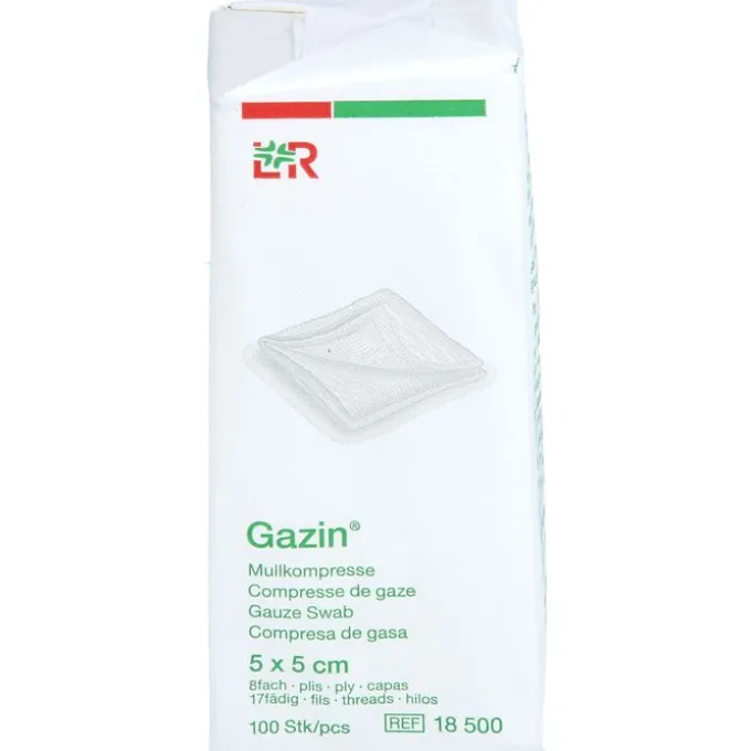 GAZIN Mullkomp.5x5 cm unsteril 8fach Op 100 St