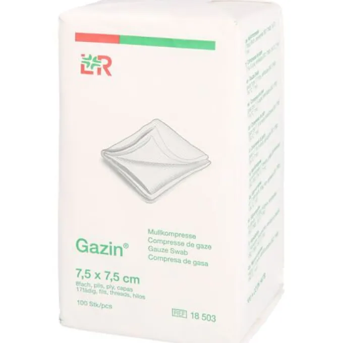 GAZIN Mullkomp.7,5x7,5 cm unsteril 8fach Op 100 St