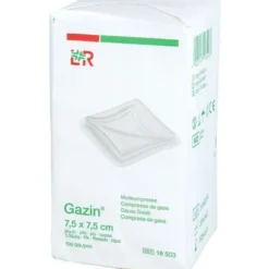 GAZIN Mullkomp.7,5x7,5 cm unsteril 8fach Op 100 St