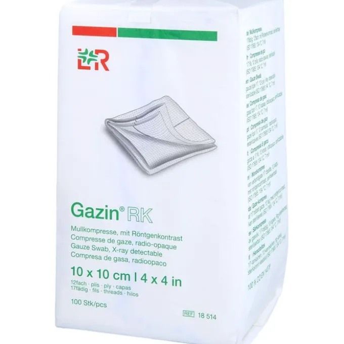 GAZIN Mullkomp.10x10 cm unsteril 12fach RK 100 St
