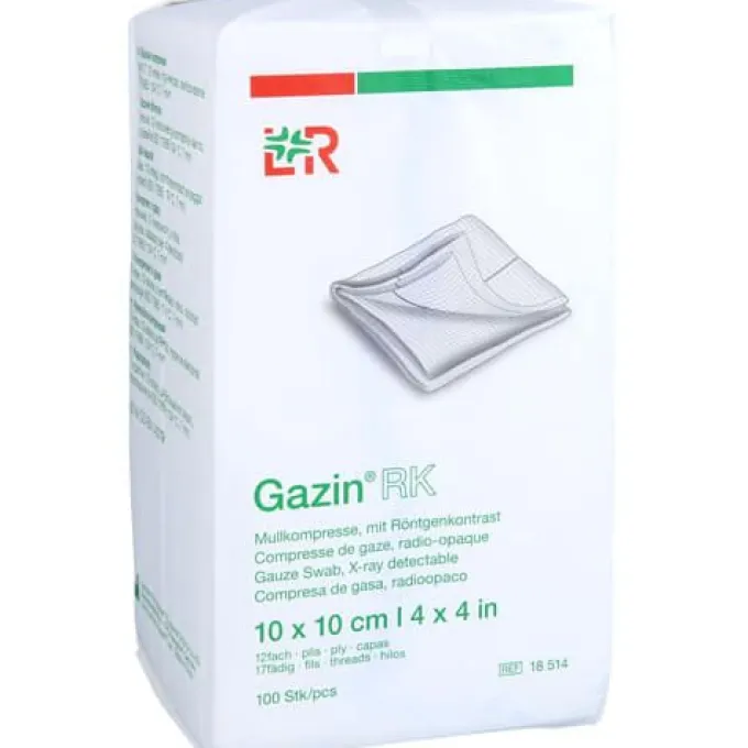 GAZIN Mullkomp.10x10 cm unsteril 12fach RK 100 St