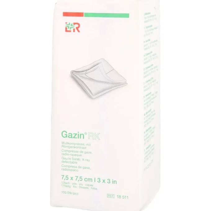 GAZIN Mullkomp.7,5x7,5 cm unsteril 12fach RK 100 St