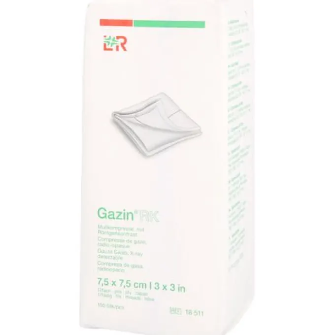GAZIN Mullkomp.7,5x7,5 cm unsteril 12fach RK 100 St