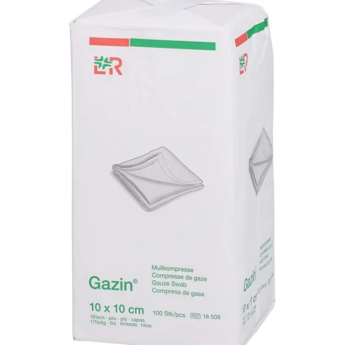 GAZIN Mullkomp.10x10 cm unsteril 16fach Op 100 St
