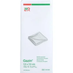 GAZIN Mullkomp.7,5x7,5 cm unsteril 12fach Op 100 St