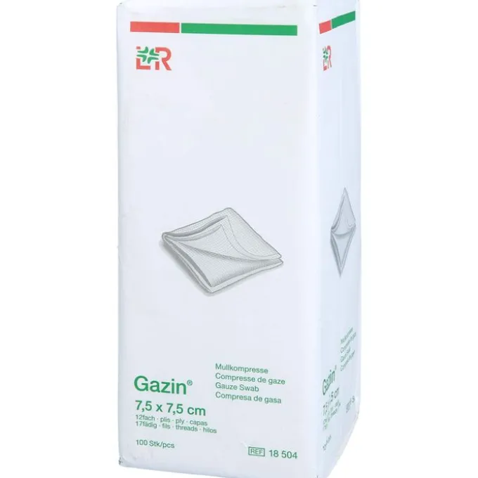 GAZIN Mullkomp.7,5x7,5 cm unsteril 12fach Op 100 St