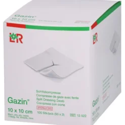 GAZIN Schlitzkompressen 10x10 cm steril 8fach 50X2 St