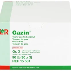 GAZIN Tupfer pflaumengroß steril Gr.3 20fädig 30X3 St