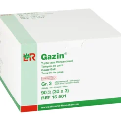 GAZIN Tupfer pflaumengroß steril Gr.3 20fädig 30X3 St
