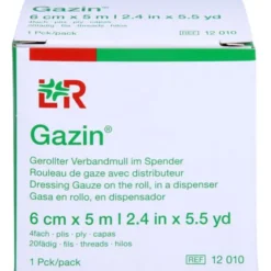GAZIN Verbandmull 6 cmx5 m 4fach gerollt 1 St