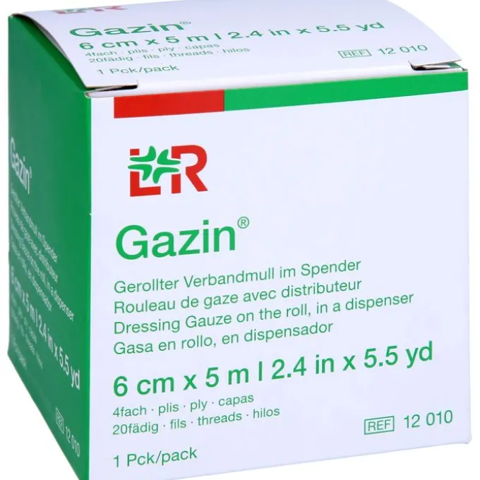 GAZIN Verbandmull 6 cmx5 m 4fach gerollt 1 St