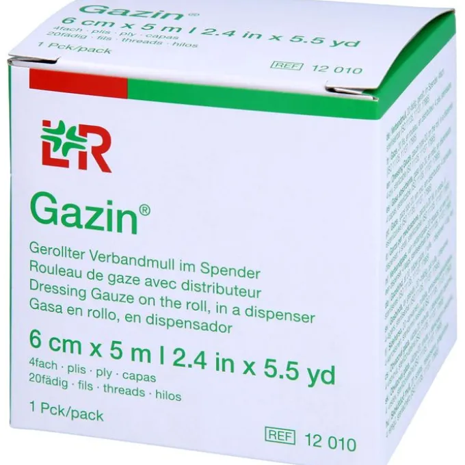 GAZIN Verbandmull 6 cmx5 m 4fach gerollt 1 St