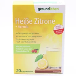 GESUND LEBEN heiße Zitrone+Acerola Pulver 20 Stück