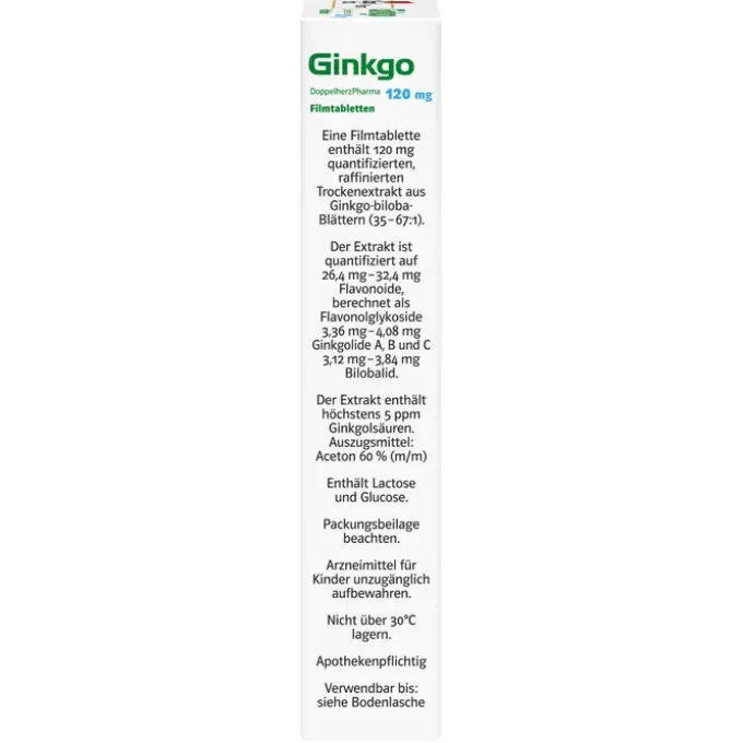 GINKGO DOPPELHERZPHARMA 120 mg Filmtabletten 30 St