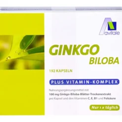 GINKGO 100 mg Kapseln+B1+C+E 192 Stück