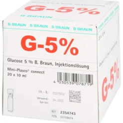 GLUCOSE 5% B.Braun Mini Plasco connect Inj.-Lsg. 20X10 ml