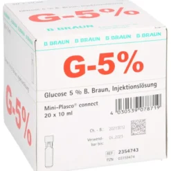 GLUCOSE 5% B.Braun Mini Plasco connect Inj.-Lsg. 20X10 ml