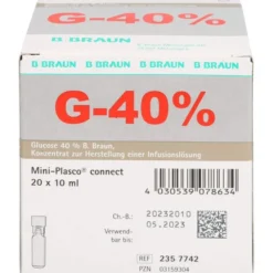 GLUCOSE 40% B.Braun Mini Plasco connect Inf.-L.-K. 20X10 ml