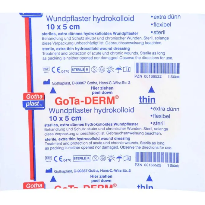 GOTA-DERM thin hydrokoll.Wundpfl.steril 5x10 cm 1 St