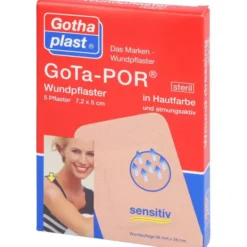 GOTA-POR Wundpflaster 5x7,2 cm steril hautfarben 5 St