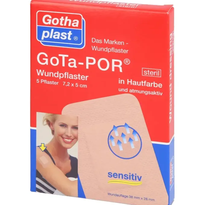 GOTA-POR Wundpflaster 5x7,2 cm steril hautfarben 5 St