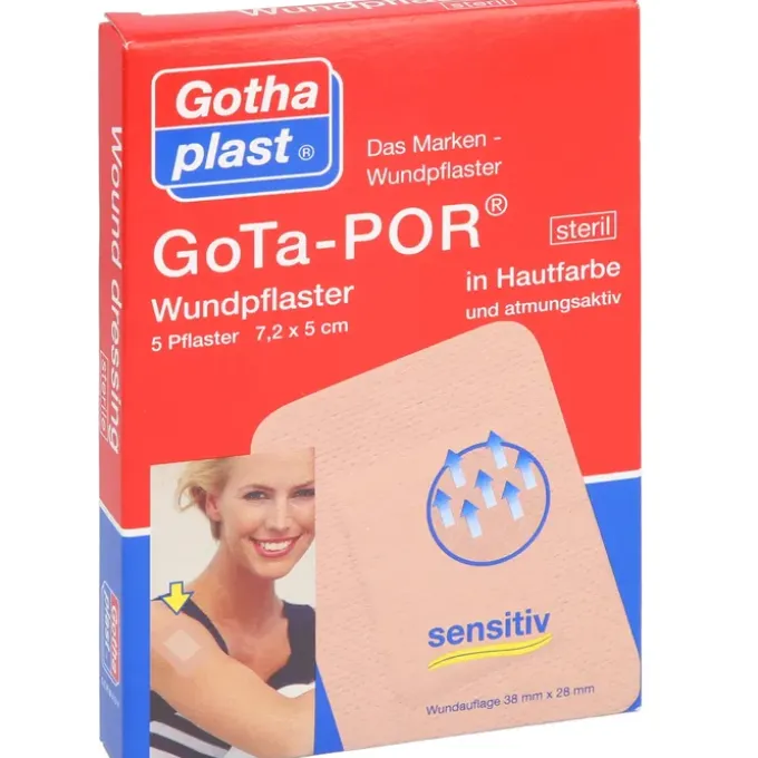 GOTA-POR Wundpflaster 5x7,2 cm steril hautfarben 5 St