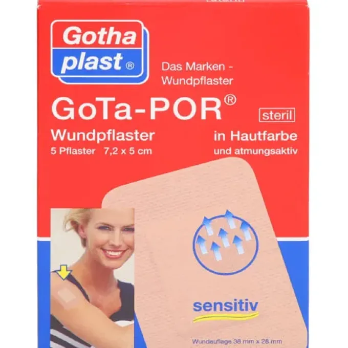 GOTA-POR Wundpflaster 5x7,2 cm steril hautfarben 5 St