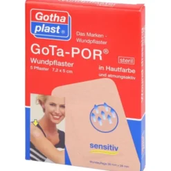 GOTA-POR Wundpflaster 5x7,2 cm steril hautfarben 5 St